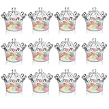 HERCHR Caja de Regalo de Regalo de Galleta con Forma de Corona de plástico de 12 Piezas, Cajas de Dulces Transparentes para decoración de Bodas