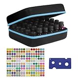 Caja de Aceites Esenciales,30 Botellas Impermeable Carcasa Rígida Aceite Esencial Funda de Transporte,Caja de Almacenamiento, Perfecto para Aceite Esencial 5ml 10 ml 15 ml (No Incluye Las Botellas)