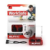 Alpine WorkSafe Tapones Protección auditiva para los DIY y el Trabajo - Tapones de Trabajo - Cordón de Seguridad Gratuito - Cómodo Material hipoalergénico - Tapones Reutilizables