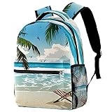 XiangHeFu Mochila de viaje para niñas Boy School Daypack Outdoor Walk Bag hamaca de playa Mochila estampada