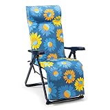 SOLENNY 50001001155106 - Tumbona de Jardín 6 Posiciones Superrelax Acolchado 5 cm