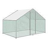 Froadp Grande Jaula Gallinero de Exterior de Acero Galvanizado 3x2x2m Aves Corral Habitáculos Animales Pequeños Sistema Cierre con Cerradura Paredes Malla