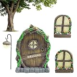 Puerta de Jardín de Hadas, Puertas en Miniatura al Aire Libre, Puerta de Jardín de Hadas Accesorios, Puertas de Hadas para Árboles de Jardín, para Árboles, Esculturas de Jardín de Arte de Patio