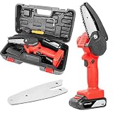 Greencut 1000151 Motosierra de mano, Batería litio 21V, para poda, 1 espada 260mm (4 pulgadas), 2 cadenas