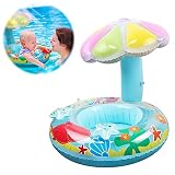 Anillo de natación Inflable para bebé,Asientos de Natación para Bebés,Anillo de Natación Inflable,Apto para niños de 6 a 36 Meses,Flotador De Natación para Bebés,Anillo de Natación (Barco Hongo Azul)