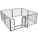 Yaheetech 8pcs Valla para Perros Paneles Metálica para Animales Pequeños Corral Plegable para Mascotas 80x60cm