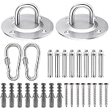 BEYAOBN 28PCS Inoxidable Ganchos de Techo,Silla Colgante con Gancho de Techo,Suspensión de Hamaca con Mosquetón y Gancho Giratorio,para Colgar Hamaca Columpio, Sillon Colgante y Saco Boxeo