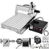 VEVOR Máquina de Grabado CNC 6040, Equipada con 4 Ejes Refinados, Máquina de Perforación, Recorrido de Trabajo: 15,6'x23,6'x2,8', Grabado CNC con USB, para Plástico, Madera, Acrílico, PVC, PCB, etc.