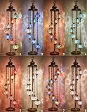 DEMMEX - Lámpara de pie de 7 globos grandes turcos marroquíes estilo mosaico bohemio Tiffany con enchufe y enchufe norteamericano, 55 pulgadas