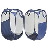 Amazon Brand – Umi 2 Pack Cestos para Lavandería Plegables Plegable Pop-Up Malla Cesto de Ropa Bolsa Bin Cesto Juguete Organizador de Almacenamiento Cesta de Lavandería Independiente