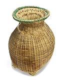 Cesta de pesca tailandesa estilo redondo – trampa para peces: 2 tamaños (mediano: 35 cm x 25 cm)