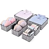 MaidMAX Organizadores de Cajones Plegables, Cajas Organizadoras para Cajón, Conjunto de 6 Organizadores de Ropa Interior, Calcetines, Calzoncillos, Negro