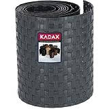KADAX Valla de Technoratán, 19 x 255 cm, 10 colores, tiras de protección visual, rollo de protección visual, protección contra el viento para balcón, estera de valla impermeable (antracita)