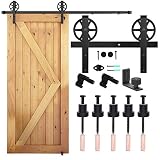 CCJH 183CM/6FT Herraje para Puerta Corredera Kit de Accesorios riel, Guía de suelo ajustable