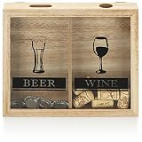 com-four Caja colectora de Tapones de Corcho - Caja colectora de Tapones de Cerveza y Vino - Colector de Tapones para Colgar
