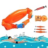 Cinturón de Natación para Niños Adultos (3 Unidades)，Cinturón de Flotación, Conjunto de Cinturón de Natación y Manguitos Inflable con Hebilla de Seguridad Ajustable, Flotadores Piscina Bebe (L+M+S)