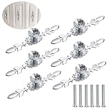 Anyasen tiradores de muebles 6 piezas Diamante Muebles Tiradores de Cristal Pomos Puertas Tiradores De Cristal con Placa De Plata y 6 piezas Tornillos para Armarios Cajones Cocina Gabinetes (116mm)