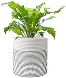 FairyLavie Cesta de Plantas para Plantadores de 23 a 25CM, Cesta Multifuncional con Cuerda de Algodón Reforzada de 28CM Ideal para Decoración y Almacenamiento del Hogar