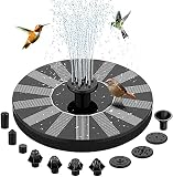 BAONUOR - Fuente solar, actualización de 2020, con bomba de agua solar flotante para estanque con 5 efectos, para estanque de jardín, fuente, bebedero de pájaros, acuario