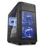Sharkoon V1000 WINDOW - Caja de Ordenador, PC Gaming, MICRO-ATX, Acrílico, Negro