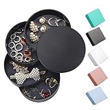 mengger 6Pcs Caja Joyero Organizador Redondos Rotación 360° 4 Niveles Joyero Organizador Pequeña Joyero Viaje Decorativas Viaje pequeño para niñas Cajas de cartón Kraft