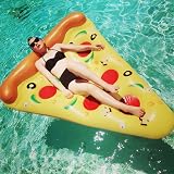 SKY TEARS Colchoneta Hinchable Pizza, Flotador Inflable de la Pizza Flotador Adulto Colchoneta Piscina