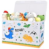 Dinosaurio Cajas Almacenaje Infantil - baul juguetes almacenaje plegable 64*32*40cm Tapa desmontable asa firme clasificación de ropa de libro para Niños Sala de juegos para Dormitorio