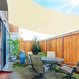 OKAWADACH Toldo Vela de Sombra Rectángulo 3 x 4m, Vela de Sombra Protección UV para Patio, Exteriores, Jardín, Beige Claro