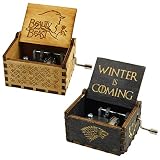 Caja Música Película Caja de Música Retro Caja de Música de Manivela Caja de Música Madera el Tema es Juego de Tronos,la Bella e la Bestia para Niños Niños Niñas Amigos Decoración de Regalo 2 Piezas