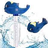 Bearbro Termómetro Flotante para Piscina,Termómetro de la piscina,Interiores y Exteriores Piscinas, spas, Jacuzzis, Acuarios y Peces estanques(Tiburon)