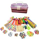 Kit manualidades - kit manualidades para niñas - kit manualidades niños - Caja manualidades para niños - con caja para guardar y ordenar - materiales para manualidades - Juegos para niños (1300)