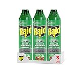 Raid  Spray Insecticida - Aerosol para moscas y mosquitos, Flores Frescas. Eficacia inmediata. Hogar e interiores. Pack de 3 Unidades, 600ml