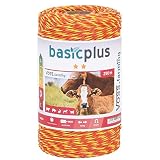 VOSS.farming Hilo Conductor para Pastor eléctrico Amarillo-Naranja 250m, Ø2mm, Conductor 3x0,16 INOX