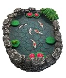 GlitZGlam Estanque KOI en Miniatura – Estanque KOI para Jardín de Hadas. Estanque en Miniatura para Jardín de Hadas en Miniatura, Accesorios y Complementos para Jardín Encantado