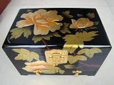 LWW Caja Joyero Chino,Joyeroretro con Cerradura oyas Almacenamiento Collar Pendientes Anillo joyero De Boda Estuche Muebles y Regalos orientales