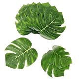 Comius Sharp 45 Piezas Hojas de Palma Tropical Artificiales, Tropicales Monstera Fiesta Hawaiian Cumpleaños Decoraciones Suministros (B)