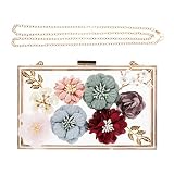 VALICLUD Bolso de Noche Caja de Acrílico Bolso de Embrague de Flores Bolso de Embrague para Fiesta de Graduación Banquete Boda