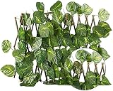 HSWYJJPFB Malla De Ocultacion Jardin Ocultacion Jardin Paneles de setos de Hoja de imitación de Hoja perenne Que se expanden Cerca Artificial de Madera seto retráctil Enrejado Valla Rollo de cribado