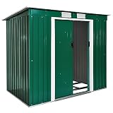 TecTake Cobertizo caseta de jardín metálica de Metal Invernadero almacén | + fundación Modelos (Tipo 2 | Verde | no. 402183)