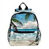 XiangHeFu Mochila ligera para mochila de viaje escolar para niñas y niños hamaca de playa Mochila estampada