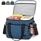 Lubardy 15L Bolsa Isotermica Nevera Portatil Bolsa Termica Porta Alimentos Bolsa Nevera Pequeña para Camping Comida Playa Almuerzo Azul