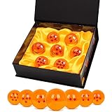 TATAFUN Bolas del Dragón, 7 PCS Dragon Ball Dragonball 1 a 7 Estrellas con Caja de Regalo, Bola de Cristal Transparente,decoración K9- Diámetro 4,3cm