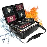 Bolsa de documentos ignífuga con cerradura, cartera con cremallera, bolsa de almacenamiento ignífuga, caja de almacenamiento de documentos importante portátil de gran tamaño con cerradura segura