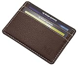 Extra Plano y Chico Cuero de búfalo Caja de la Tarjeta MJ-Design-Germany en 3 (Marrón)