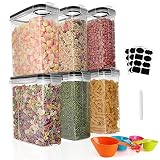 GoMaihe Botes Cocina, 6×2.5L Piezas de Recipiente de Botes Cocina Almacenaje de Plástico de Alimentos Sellados con Tapa, Se Utiliza para Almacenar Cereales Arroz, Harina, Etc