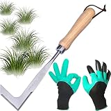 Malas Hierbas Extractor,Desherbador Manual de Acero Inoxidable,Herramienta de jardín para Mala Hierba con Mango de Madera, para Quitar Dientes de León, Cardos, Otras Malezas