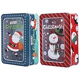 TOYANDONA 2 Piezas Cajas de Hierro de Hojalata Latas de Dulces Cajas de Dulces de Navidad Cajas de Regalo de Hierro Cajas de Almacenamiento de Galletas Adorables