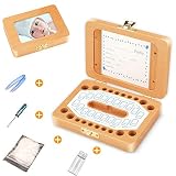 Caja Dientes Leche, Caja para Guardar Dientes para Niños y Niñas, Regalo para Niños en Madera de Souvenir, Acumulación de Dientes