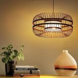 CQLWAN Estilo Retro Tropical de Madera Hechos a Mano celosía Mimbre de bambú de Techo de la lámpara Colgante de luz Pantalla de la casa de inauguración presentaE27
