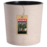 KADAX Maceta con virutas de madera, maceta con inserto, maceta, jardinera, protección para macetas para salón, oficina (19 cm de diámetro), color crema
